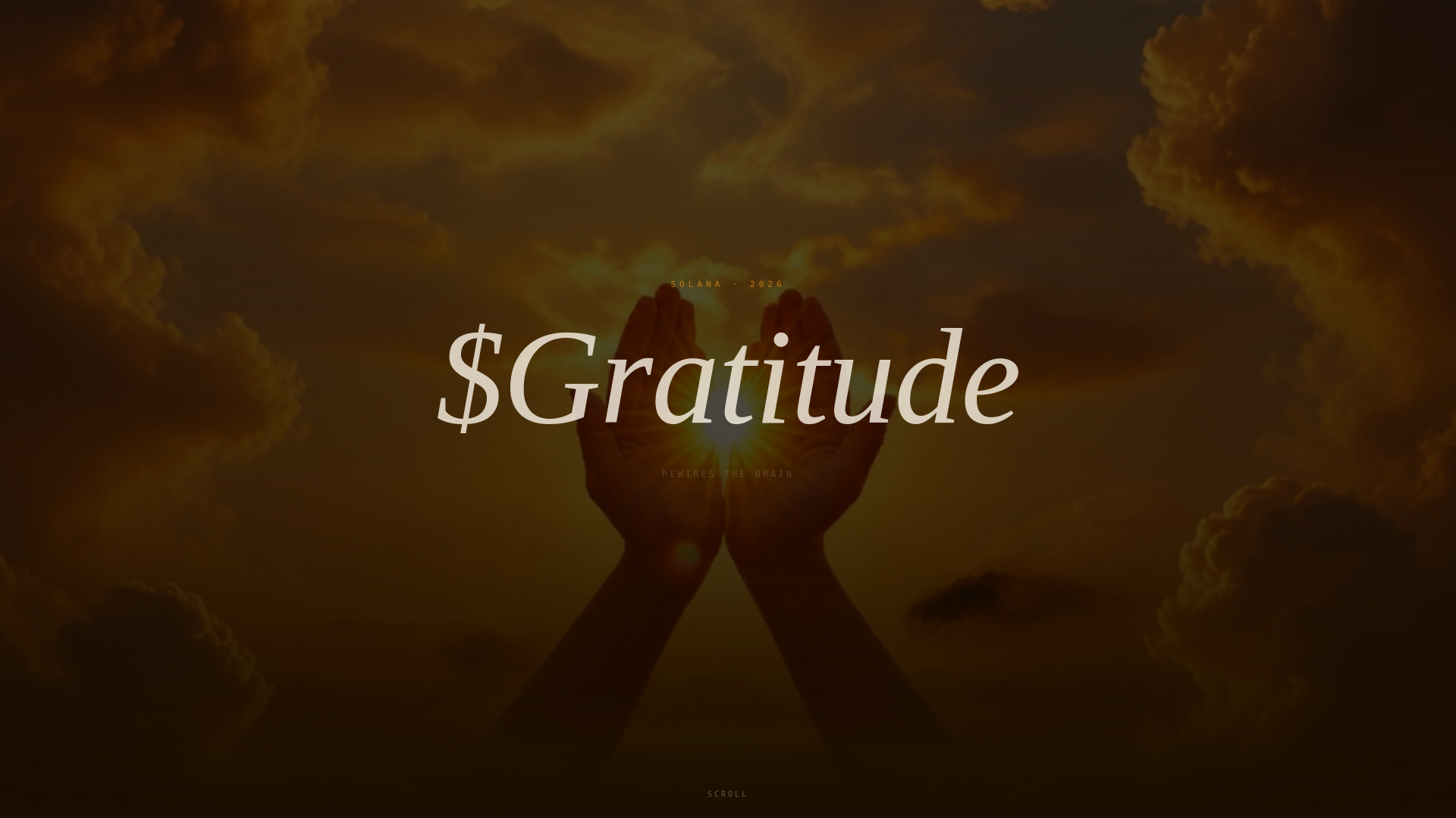 website screenshot of https://gratitudememe.xyz/