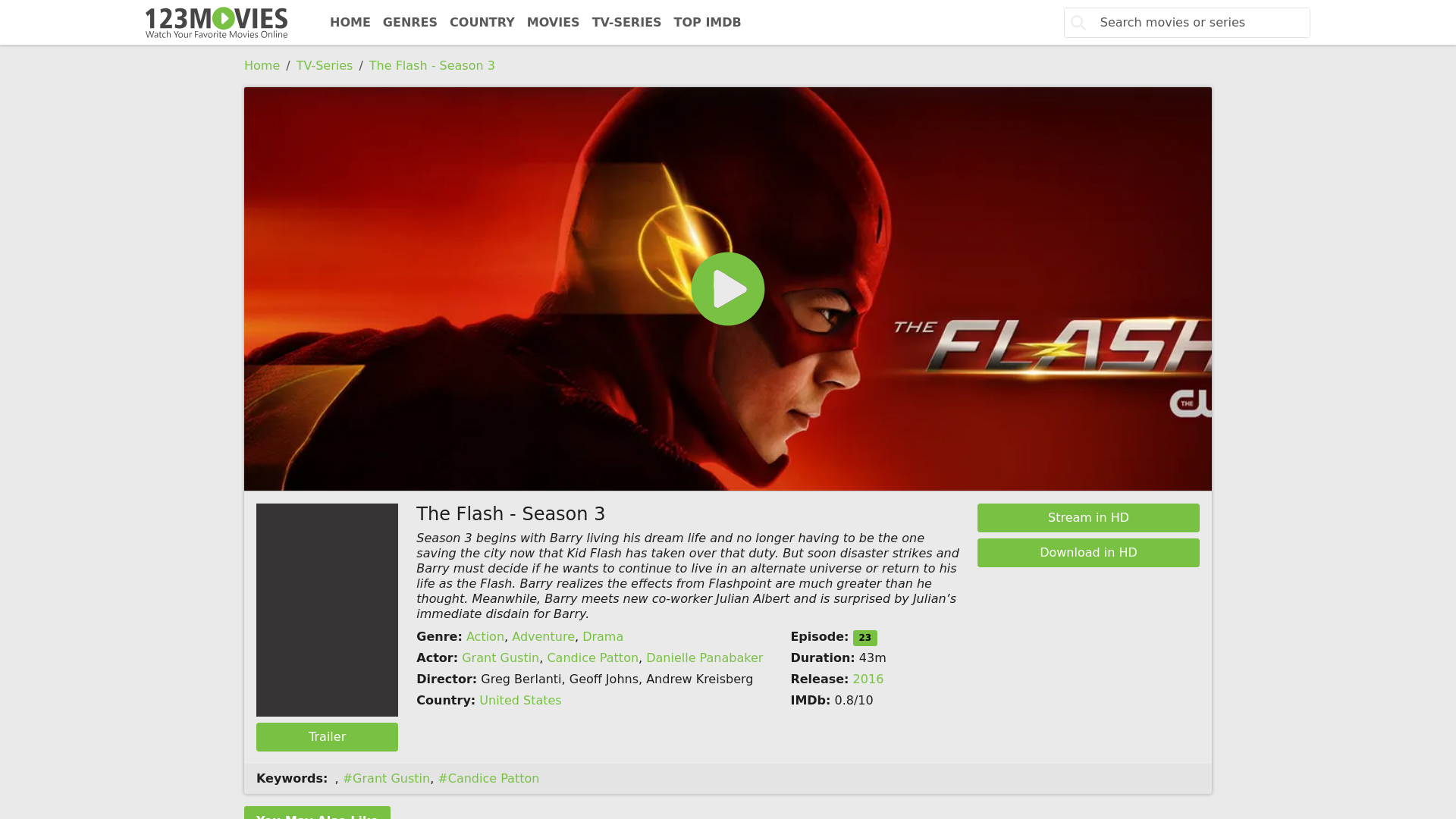 website screenshot of https://ww8.123moviesfree.net/season/the-flash-season-3-16869/