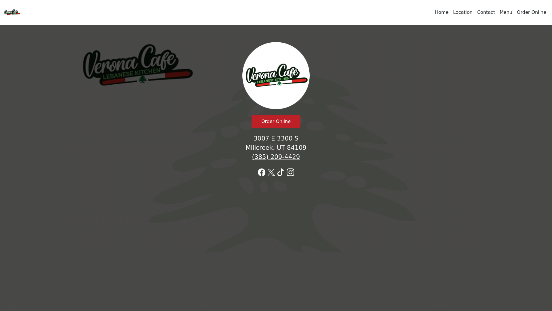 website screenshot of https://veronacafeut.com/