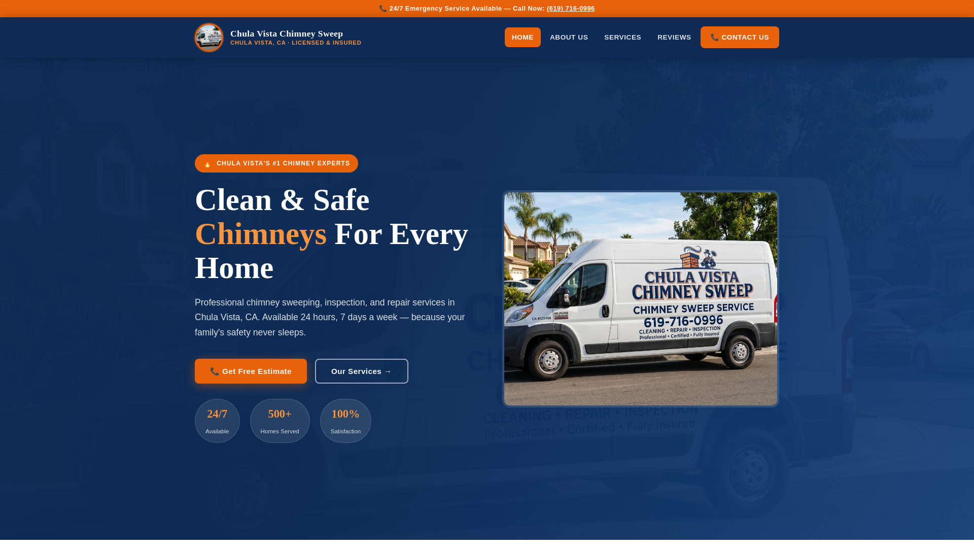 website screenshot of https://chulavistachimneysweepca.com/