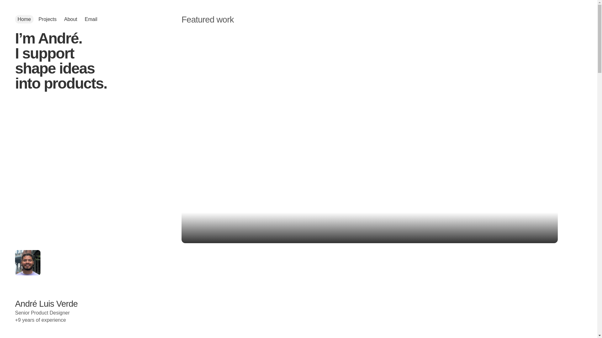 website screenshot of https://andreverde.com.br/