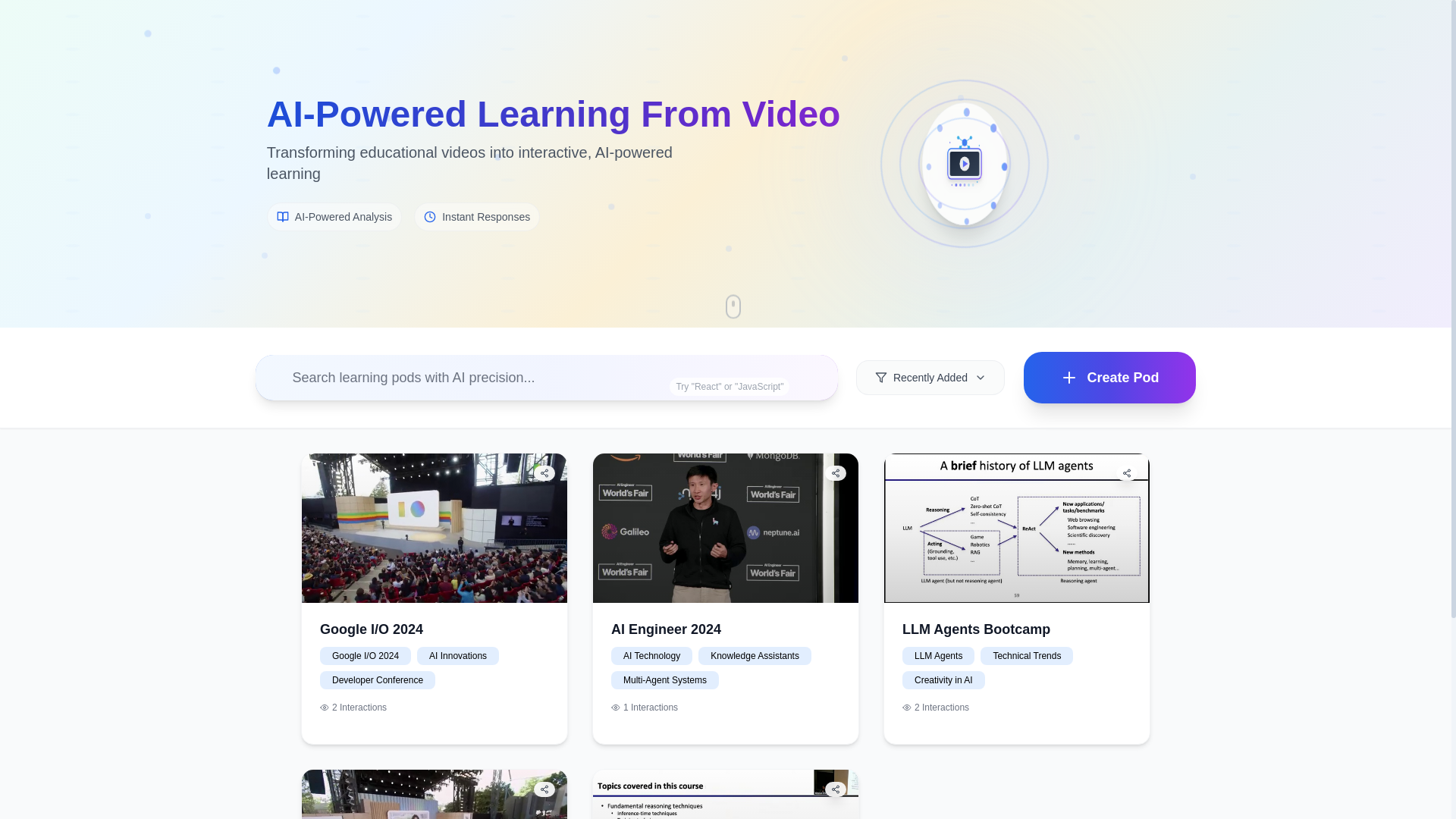 website screenshot of https://learnpod.pages.dev/