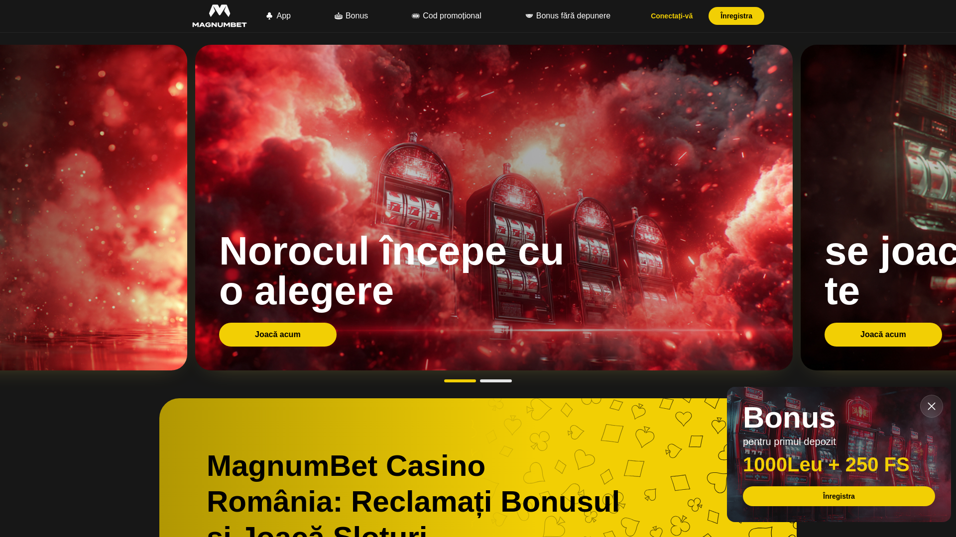 website screenshot of https://magnumbetcasino-ro.ro
