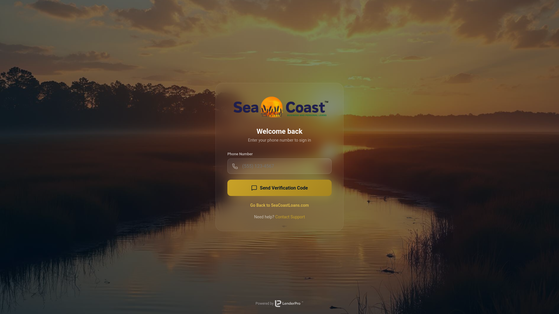 website screenshot of https://seacoast.loans/