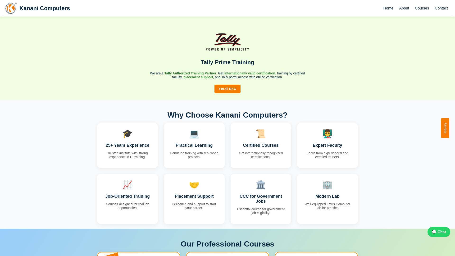 website screenshot of https://kananicomputers.com/