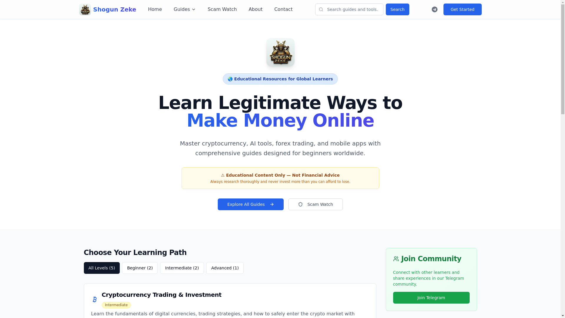 website screenshot of https://shogunzeke1.pages.dev/
