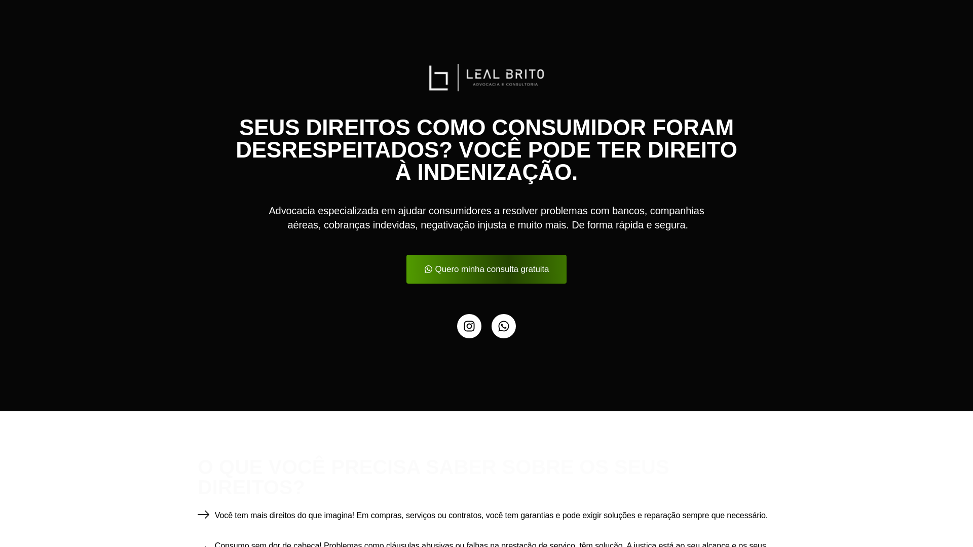 website screenshot of https://lealbritoadvocacia.site/