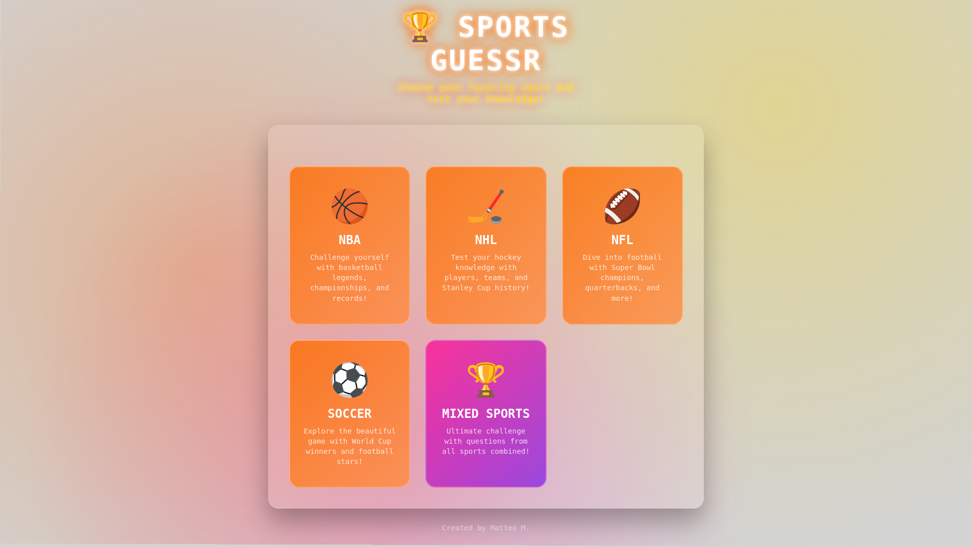 website screenshot of https://sports-guessr.pages.dev/