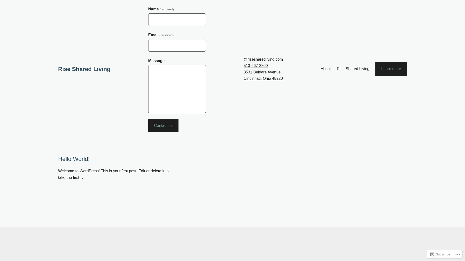 website screenshot of https://risesharedliving.com