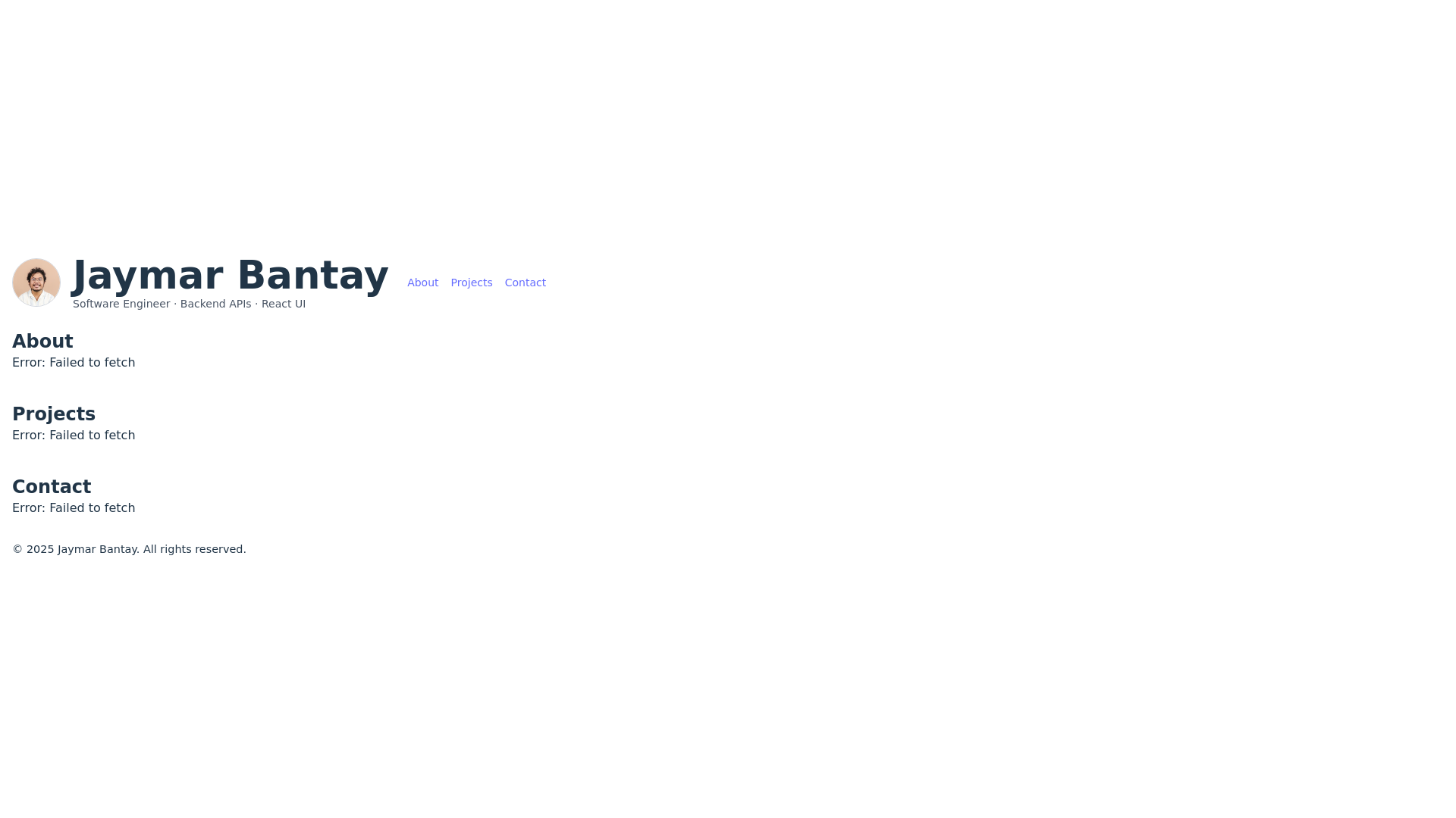 website screenshot of https://jbantay.work/