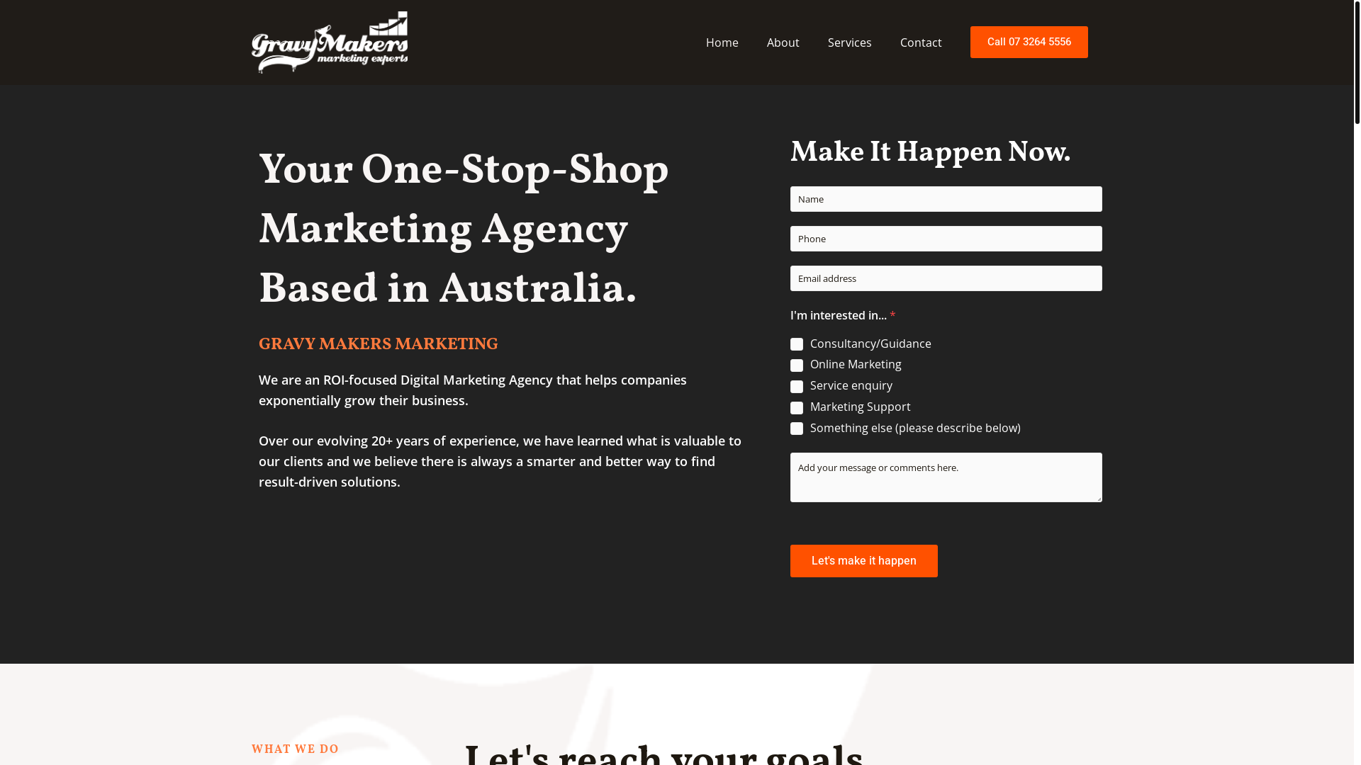 website screenshot of https://gravymakers.com.au/