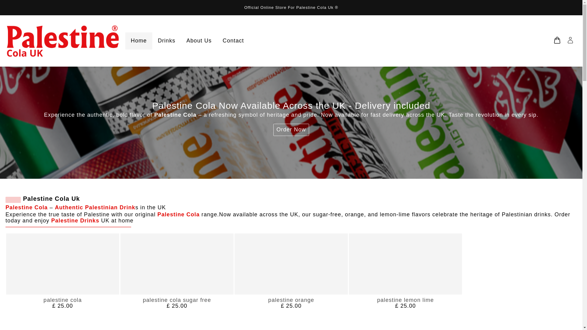 website screenshot of https://palestine-cola.co.uk/
