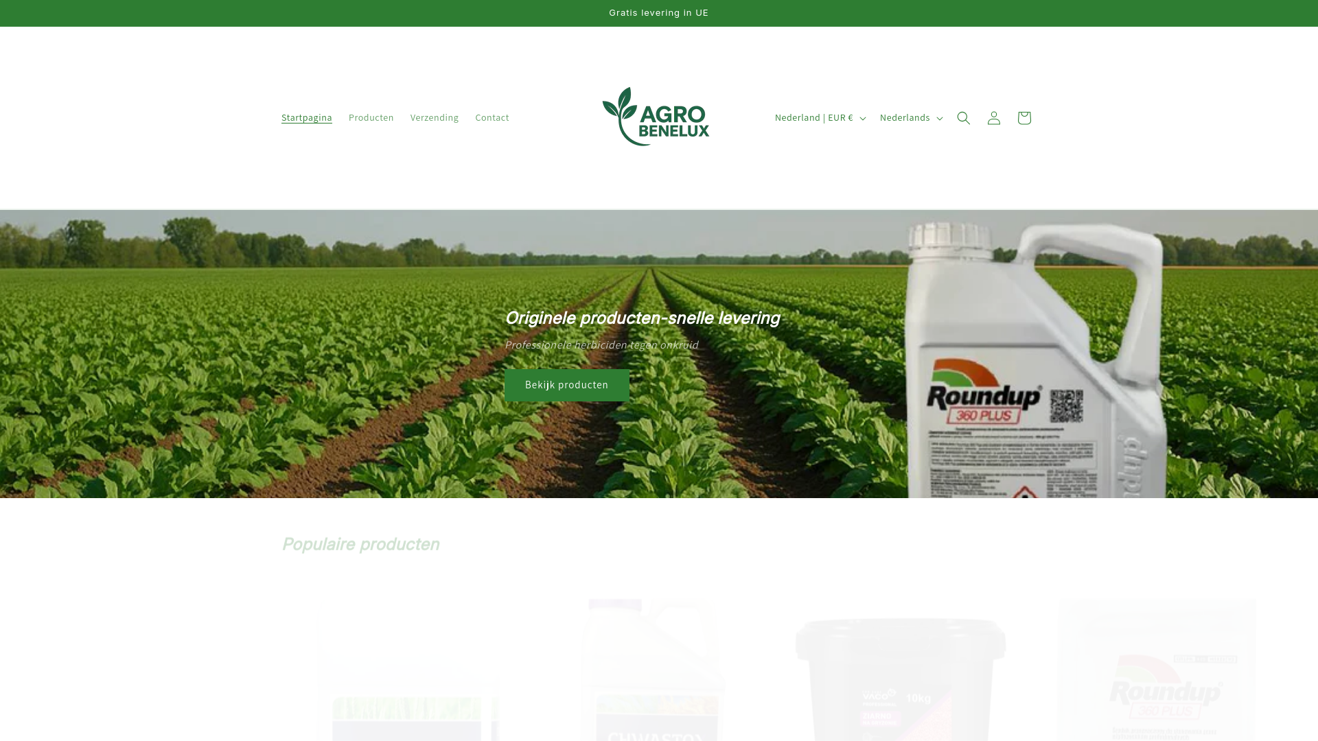 website screenshot of https://agrobenelux.eu/