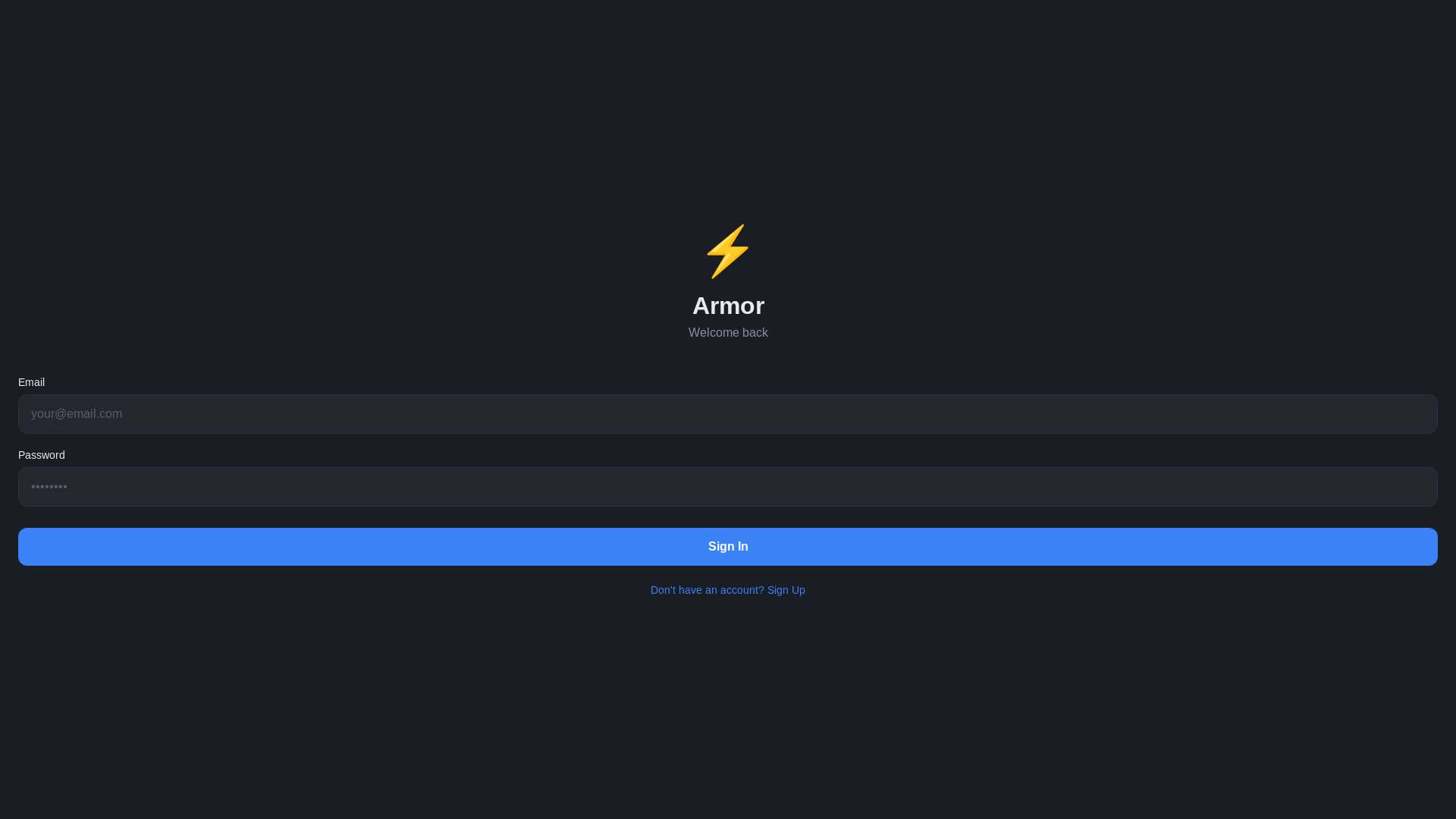website screenshot of https://armor-d0v.pages.dev/