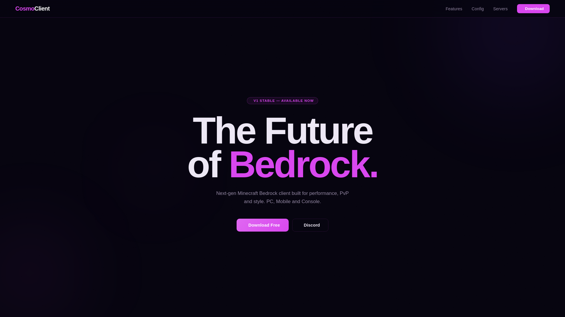 website screenshot of https://cosmoclient.pl