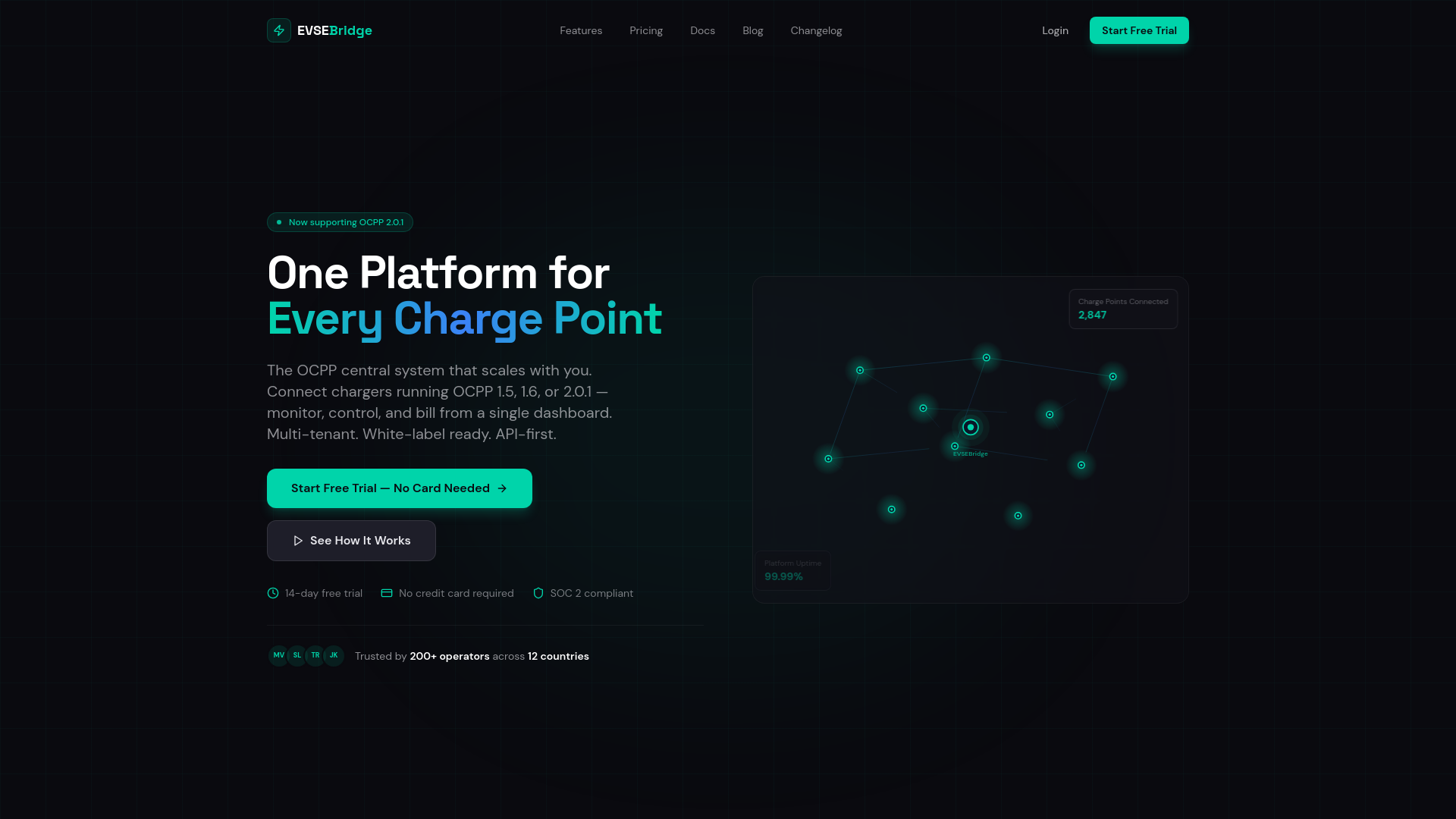 website screenshot of https://evsebridge.com/