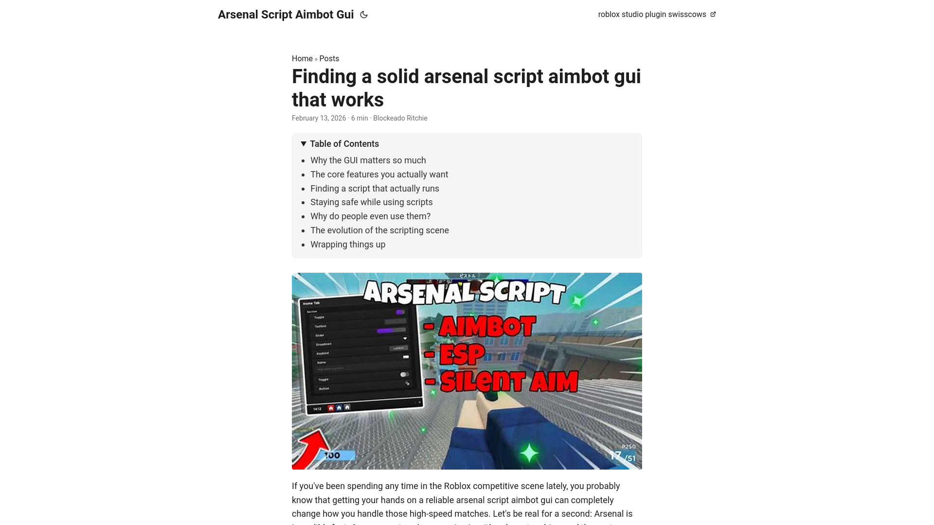 website screenshot of https://arsenal-script-aimbot-gui.pages.dev/