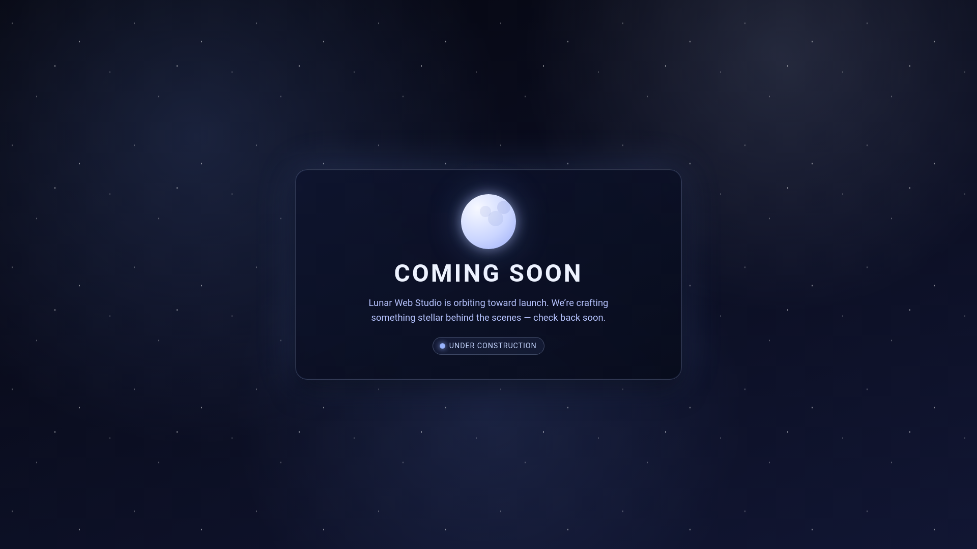 website screenshot of https://lunarwebstudio.com/