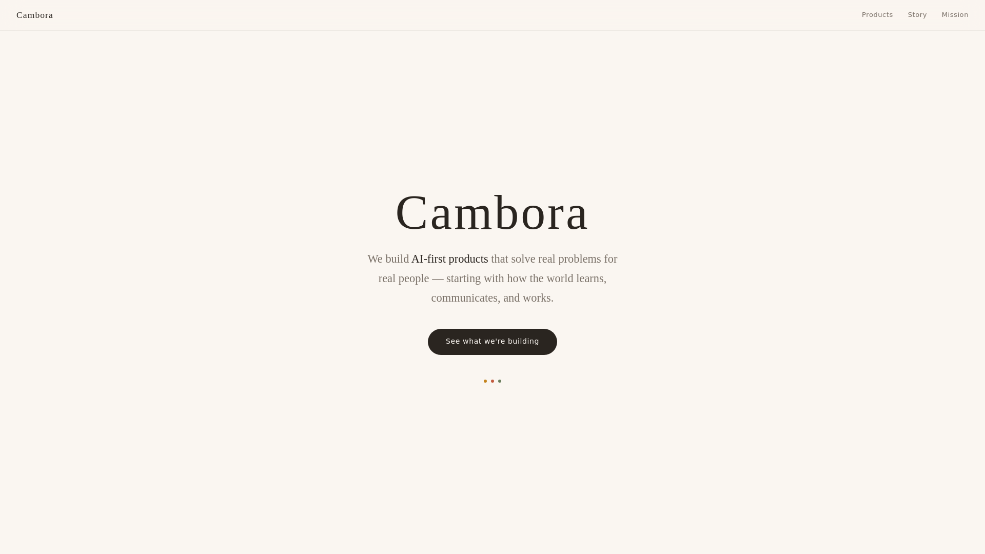 website screenshot of https://cambora-website.pages.dev/