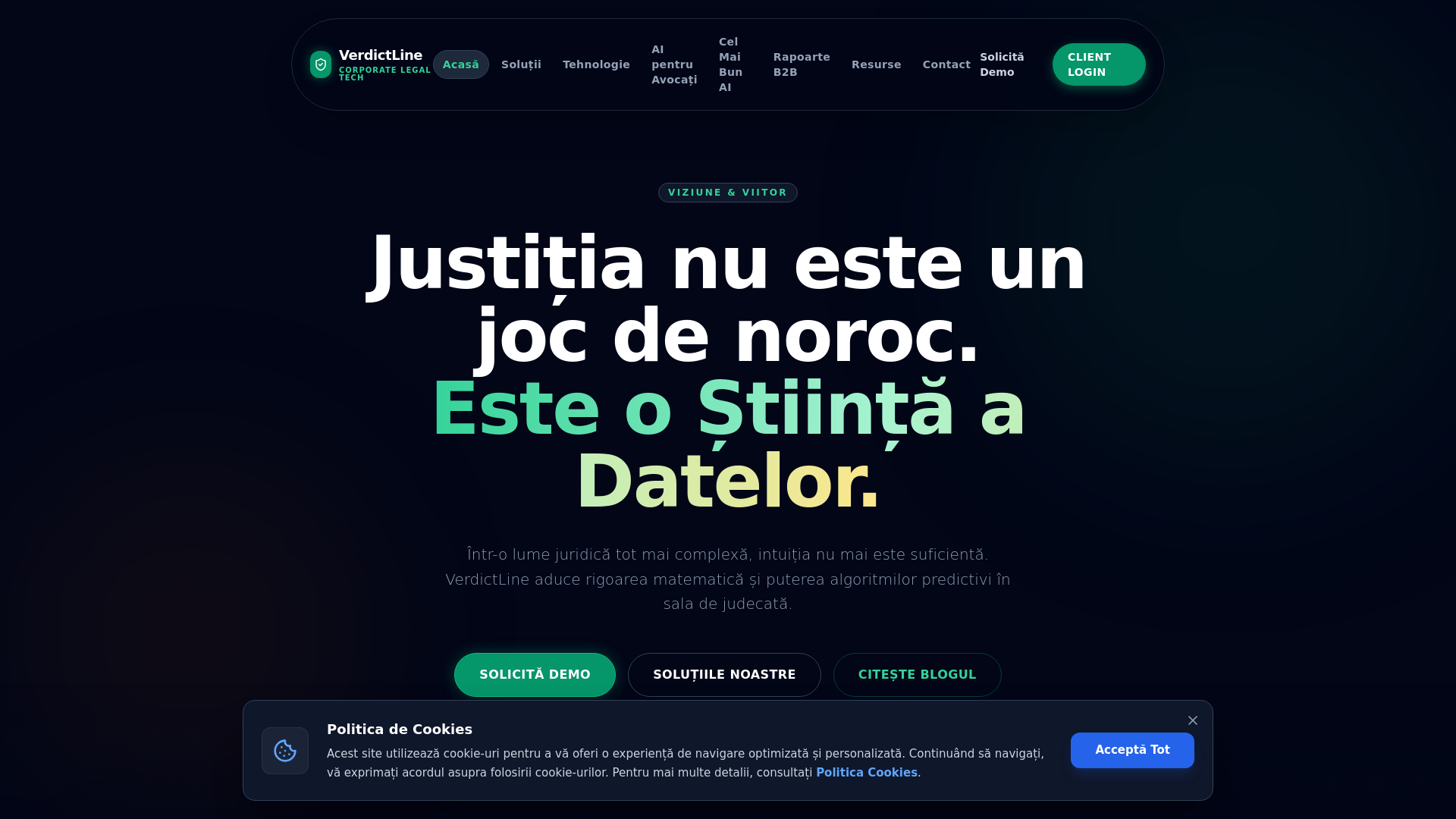 website screenshot of https://verdictline.ro/