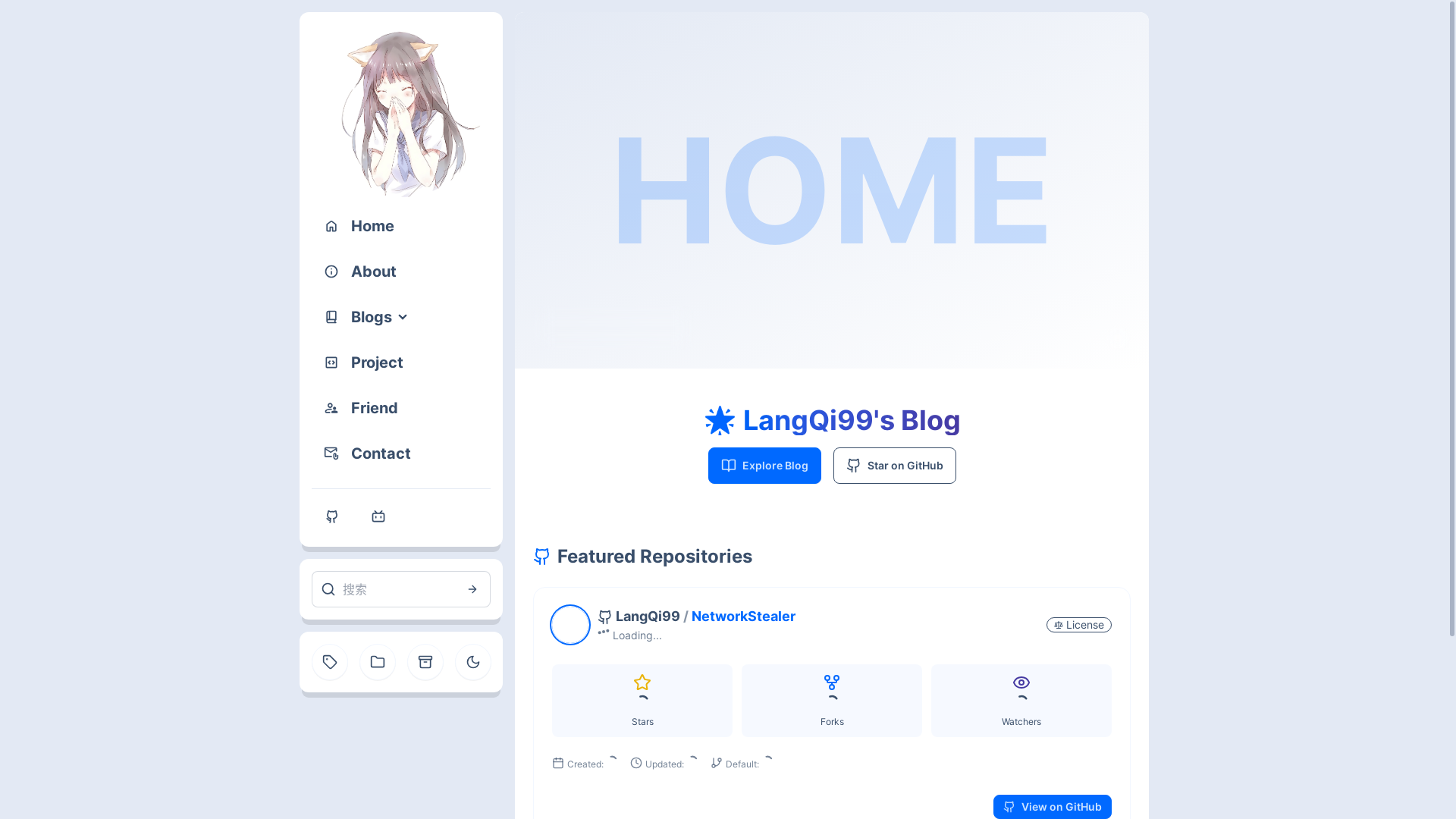 website screenshot of https://langqi99-blog.pages.dev/