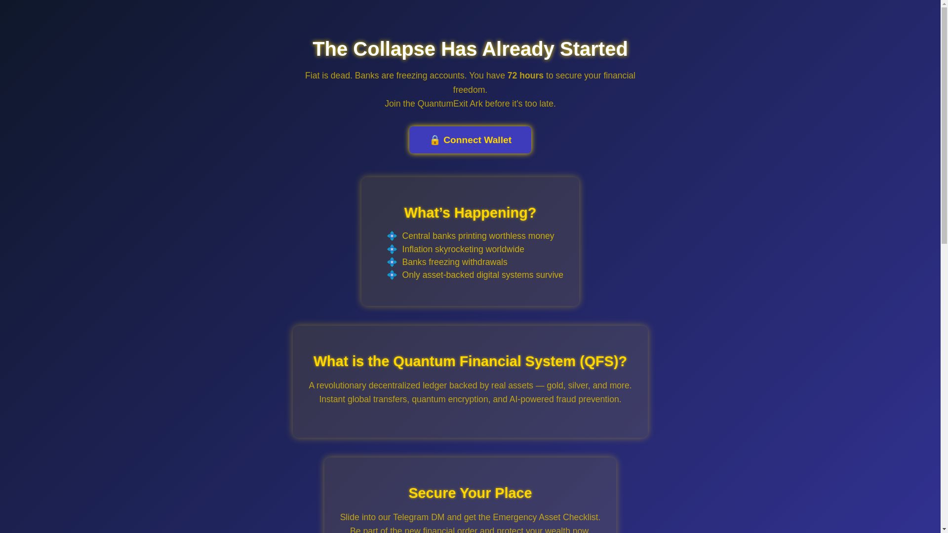 website screenshot of https://quantum-exit.pages.dev/
