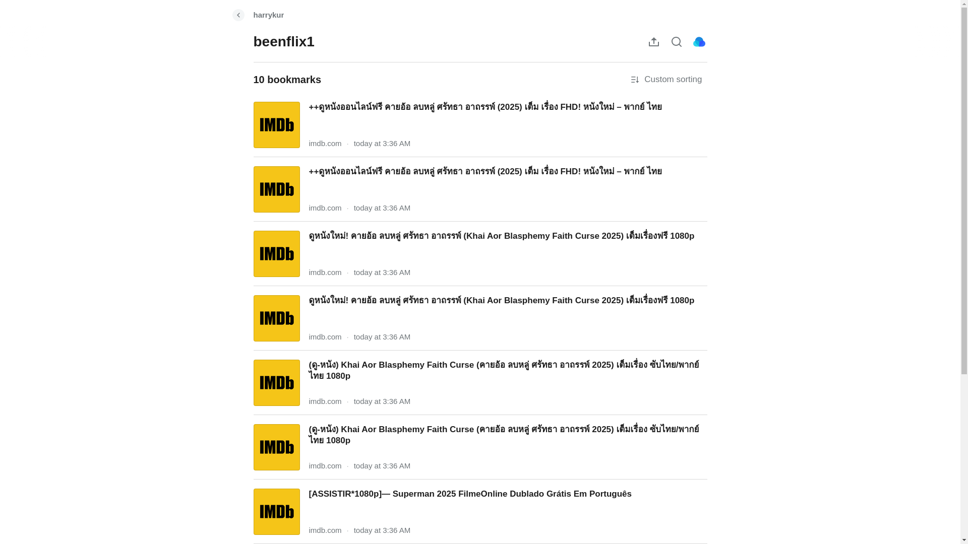 website screenshot of https://raindrop.io/harrykur/beenflix1-57833735