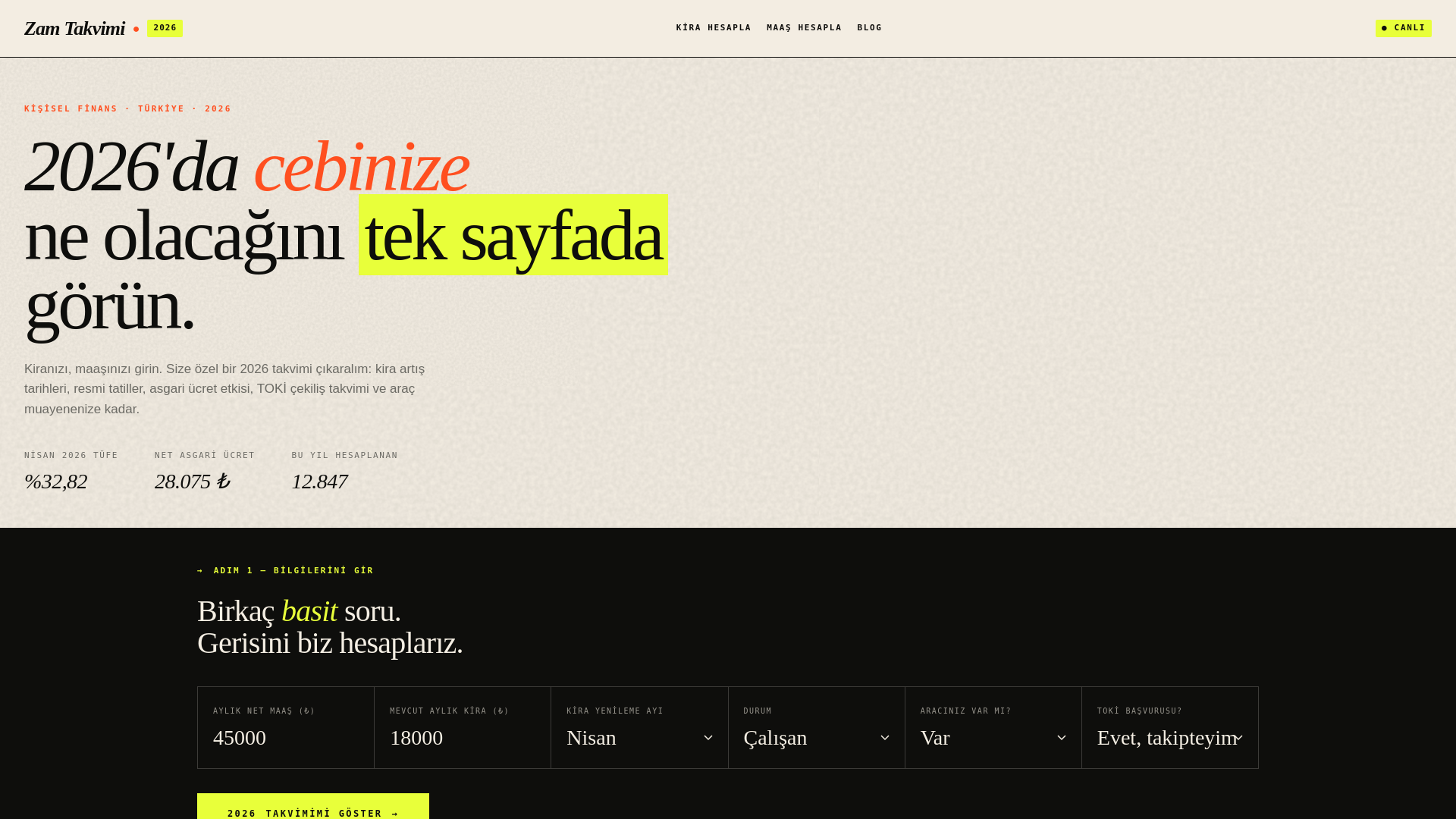 website screenshot of https://zamtakvimi.com/