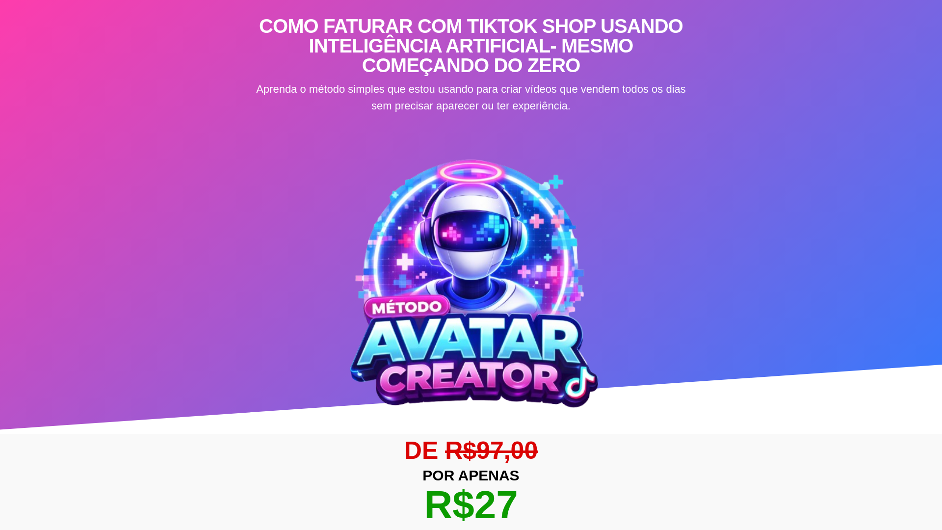 website screenshot of https://metodoavatarcreator.com.br/
