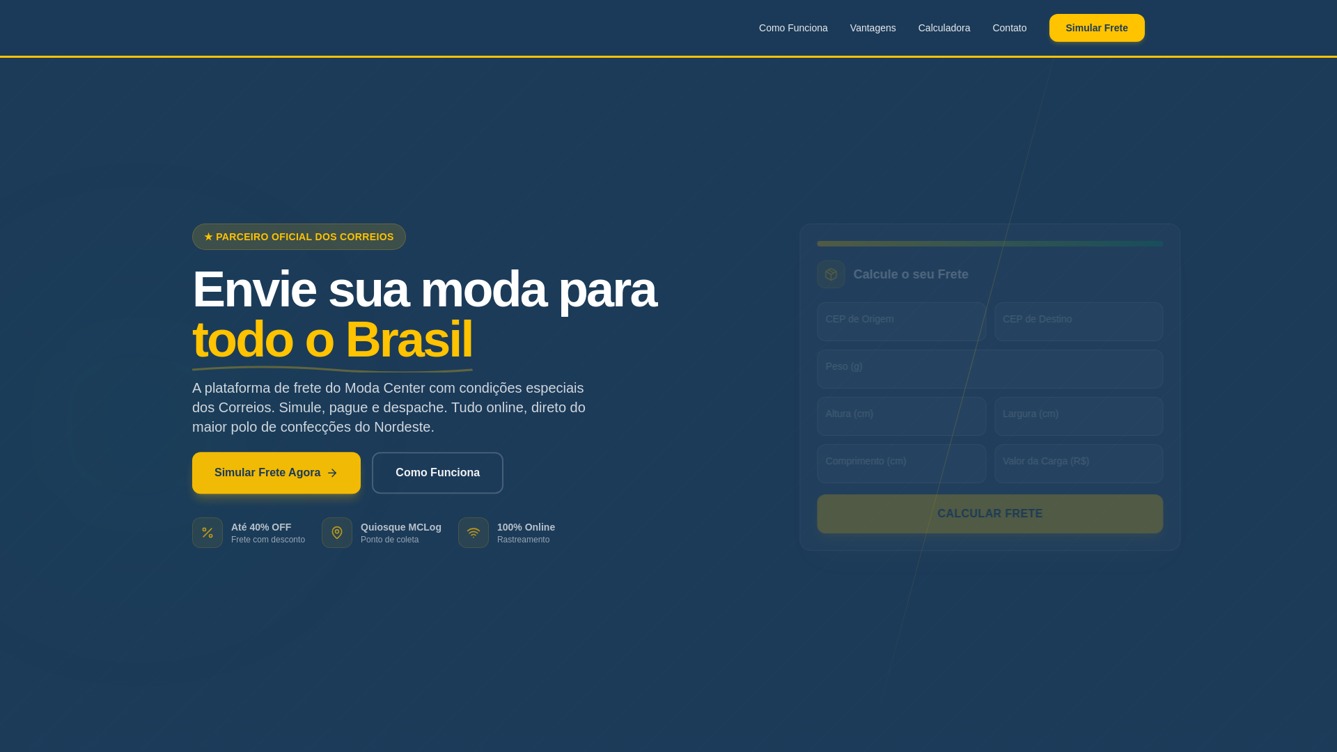 website screenshot of https://modacenterlog.com.br
