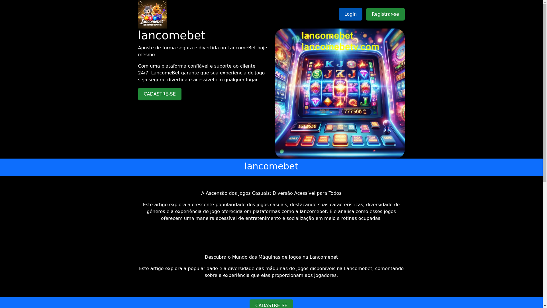 website screenshot of https://lancomebetv.com/