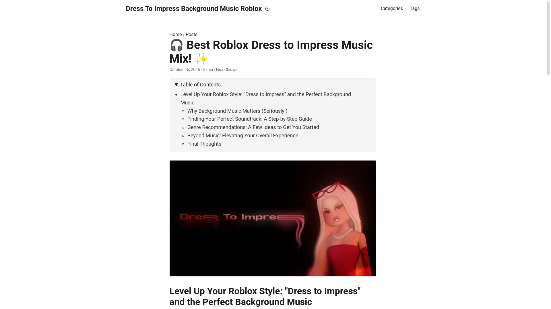 website screenshot of https://dress-to-impress-background-music-roblox.pages.dev/