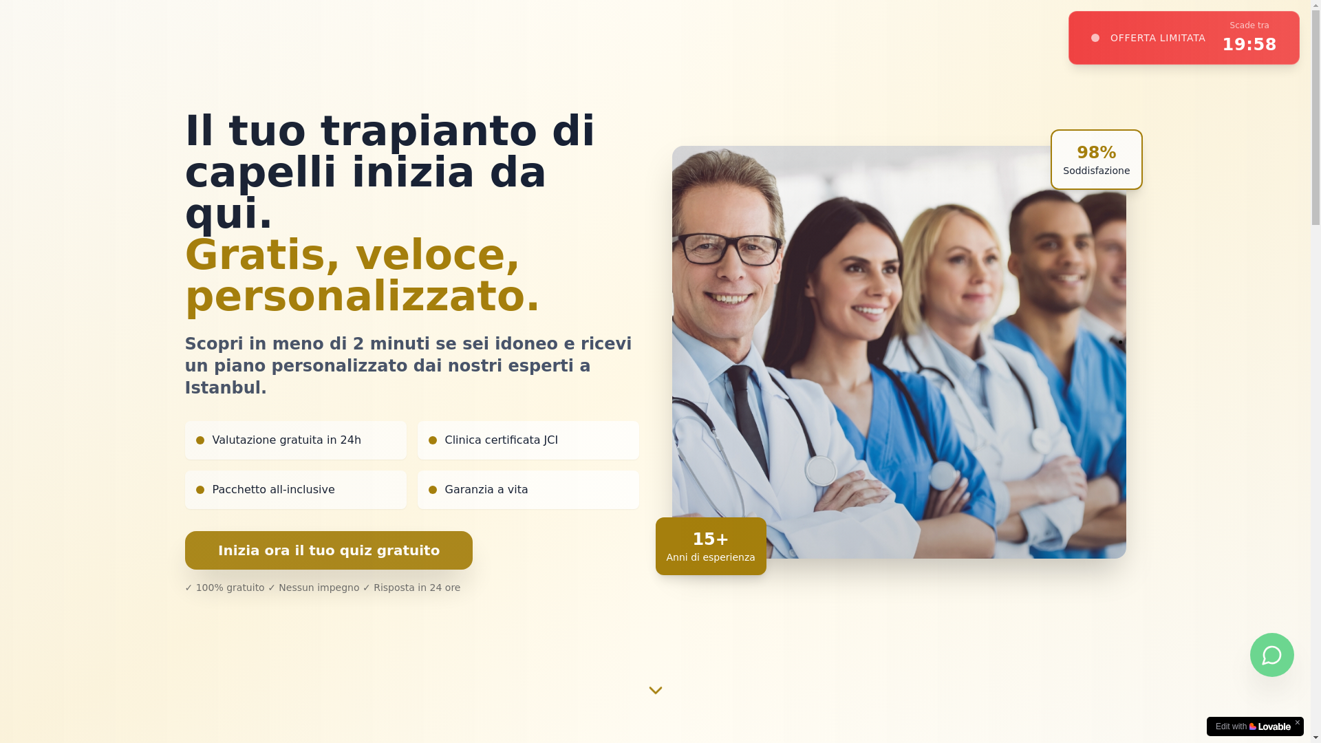 website screenshot of https://labellaviaclinic-quiz.com/