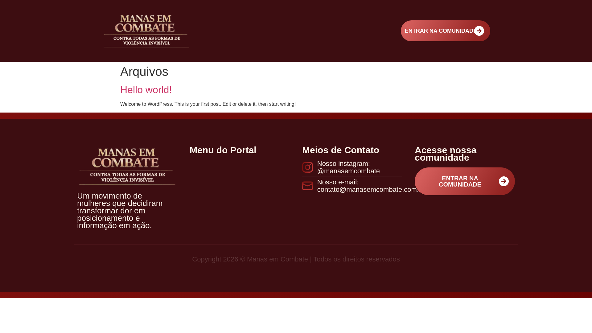 website screenshot of https://manasemcombate.com.br/