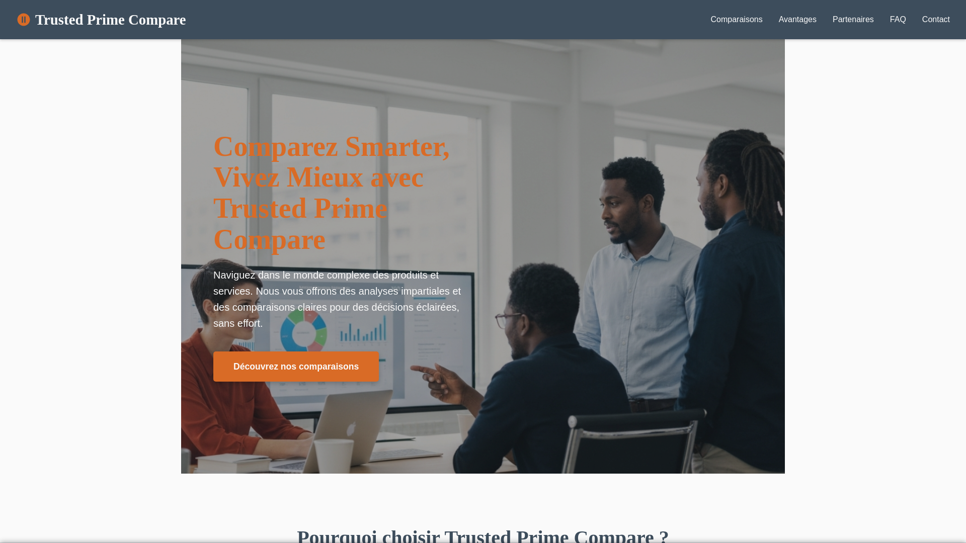 website screenshot of https://trustedprimecompare.sbs/