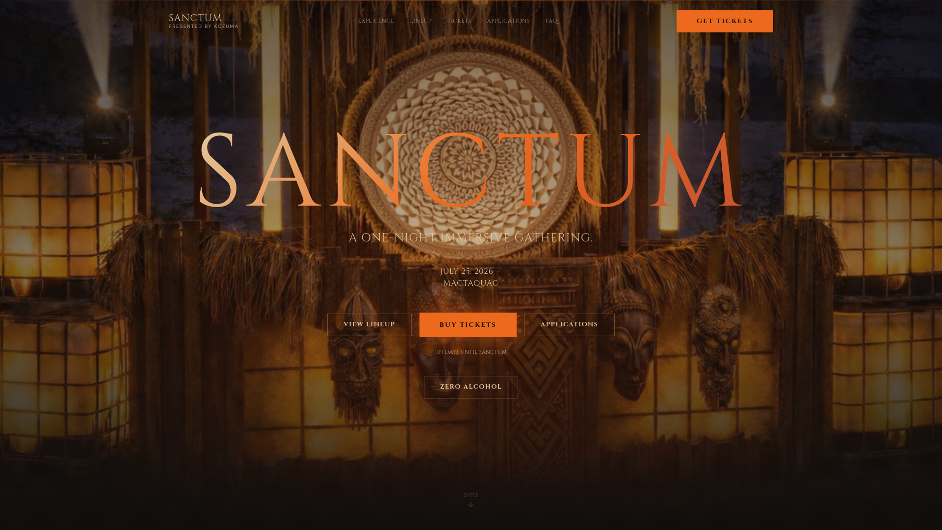 website screenshot of https://sanctumfest.ca/