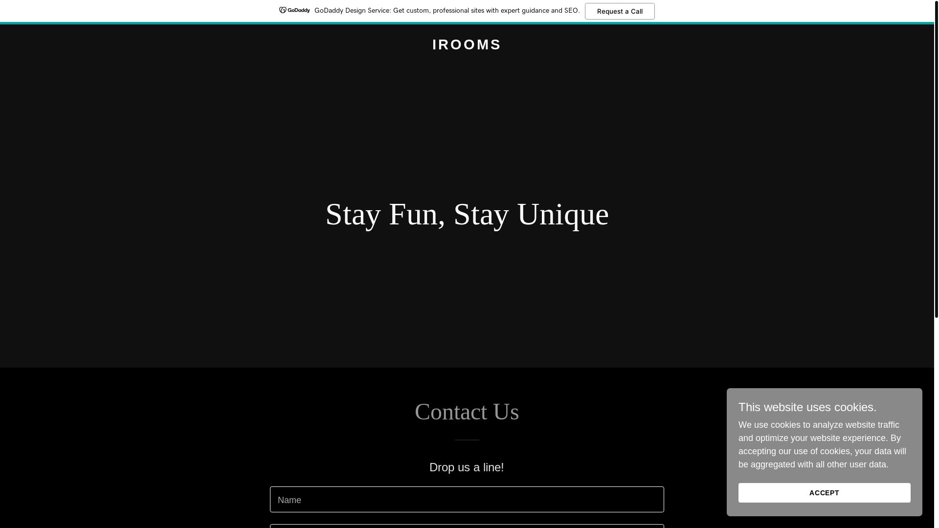 website screenshot of https://irooms.fun/