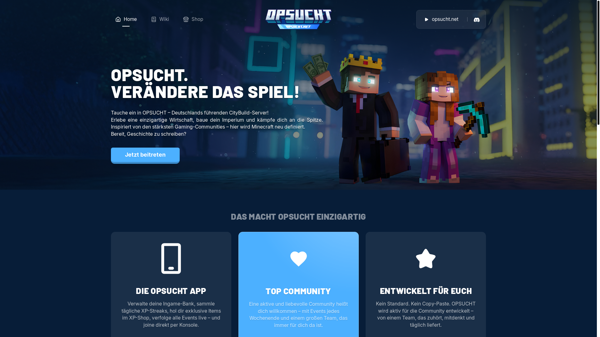 website screenshot of https://opsucht-landing-page.pages.dev/