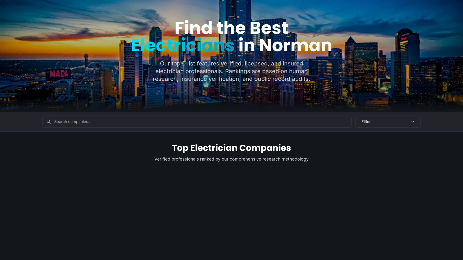 website screenshot of https://best-electrician-norman.com/
