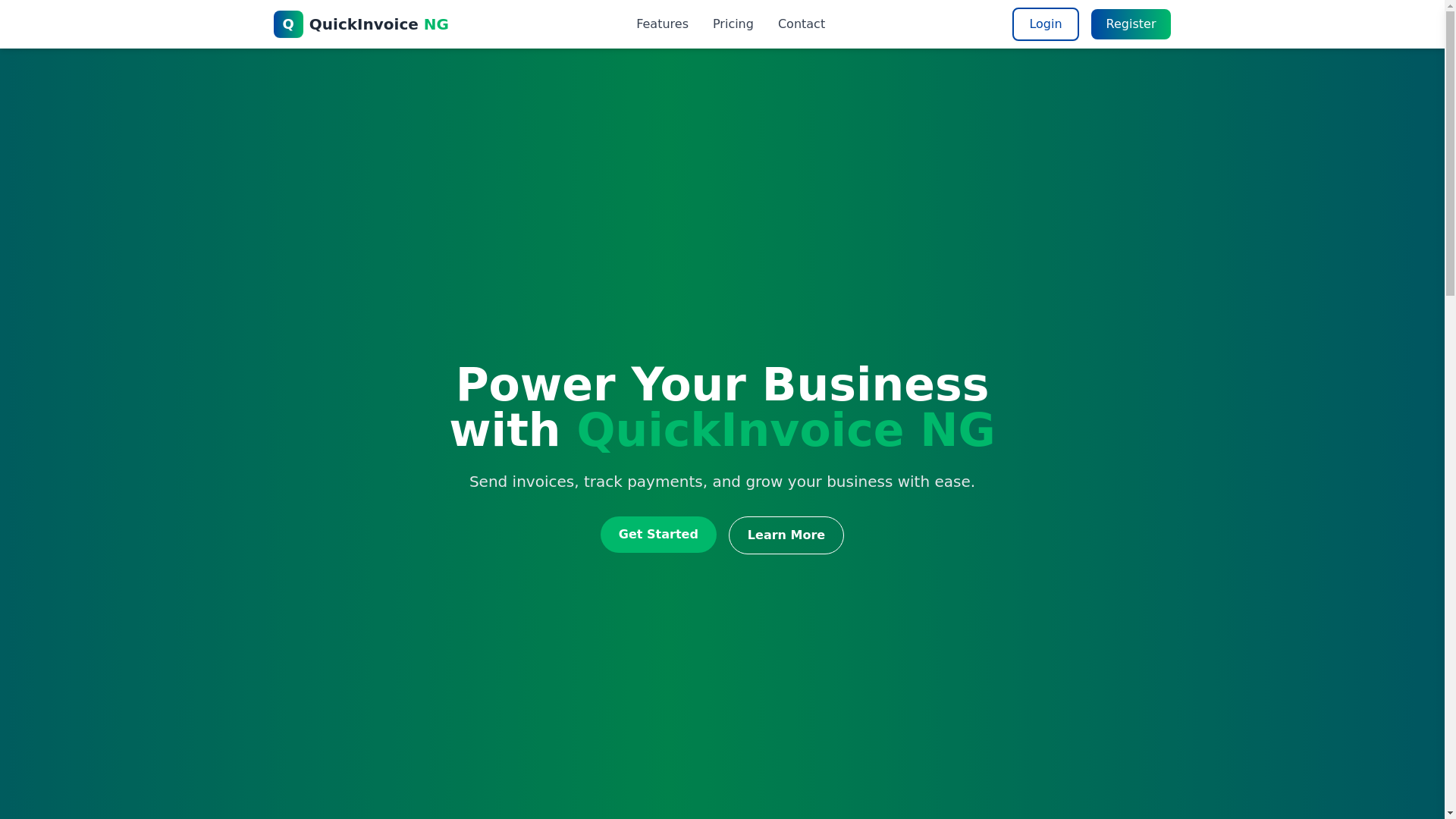 website screenshot of https://quickinvoiceng.com/