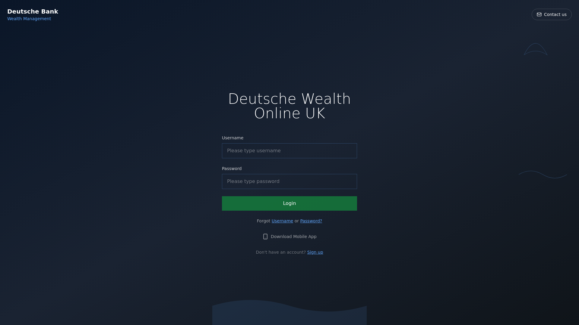 website screenshot of https://deutschebanknowonline.com/