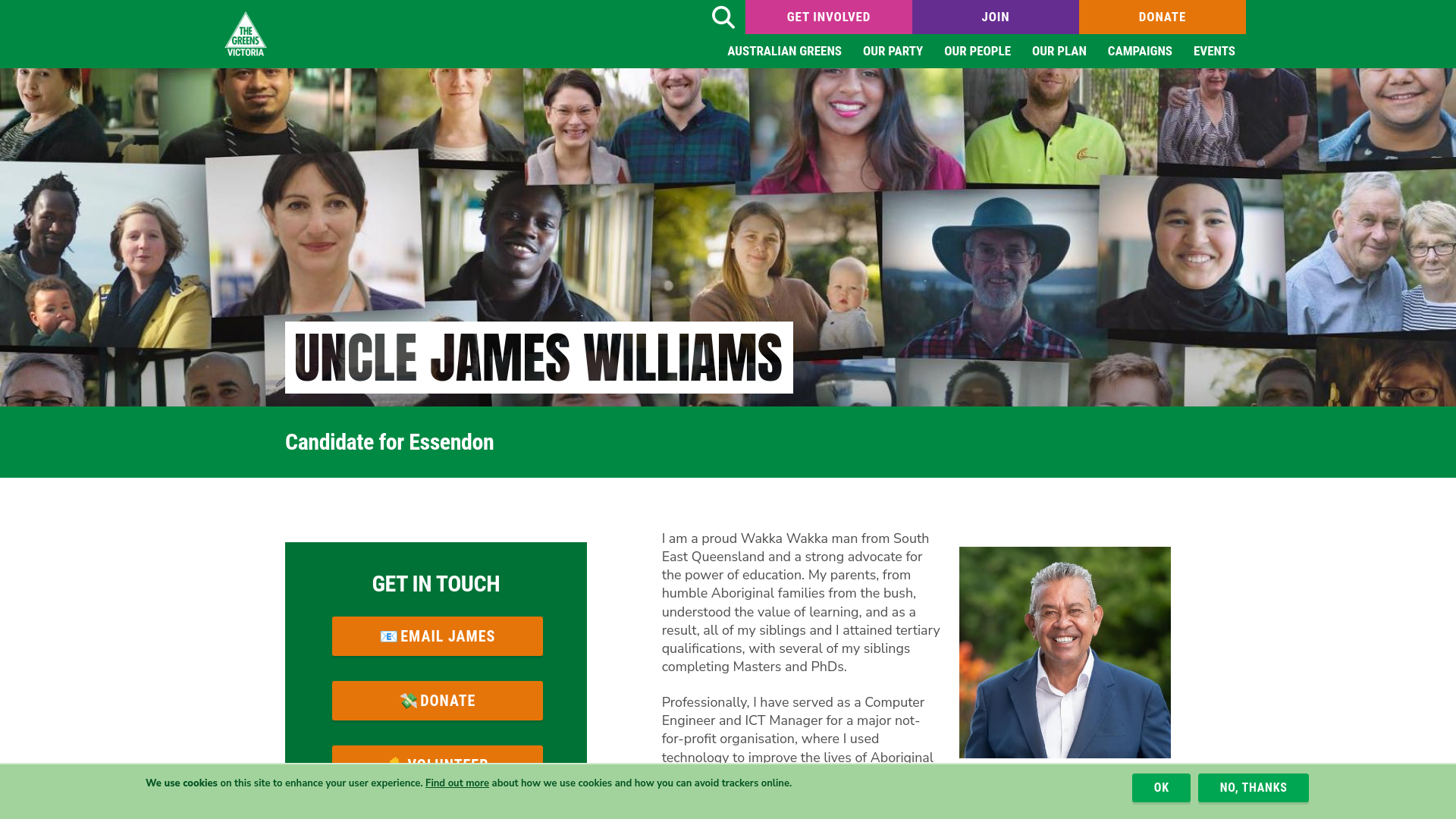 website screenshot of https://jameswilliams.au/