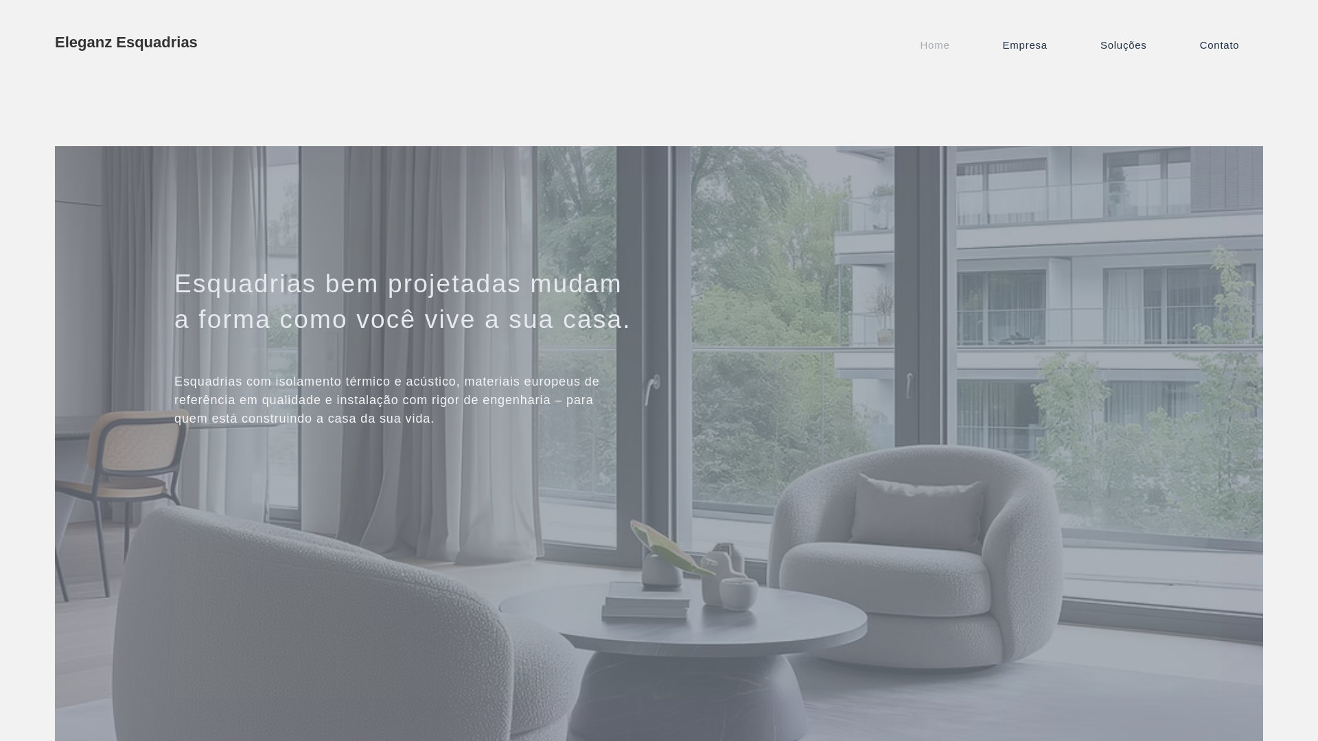 website screenshot of https://eleganzesquadrias.com