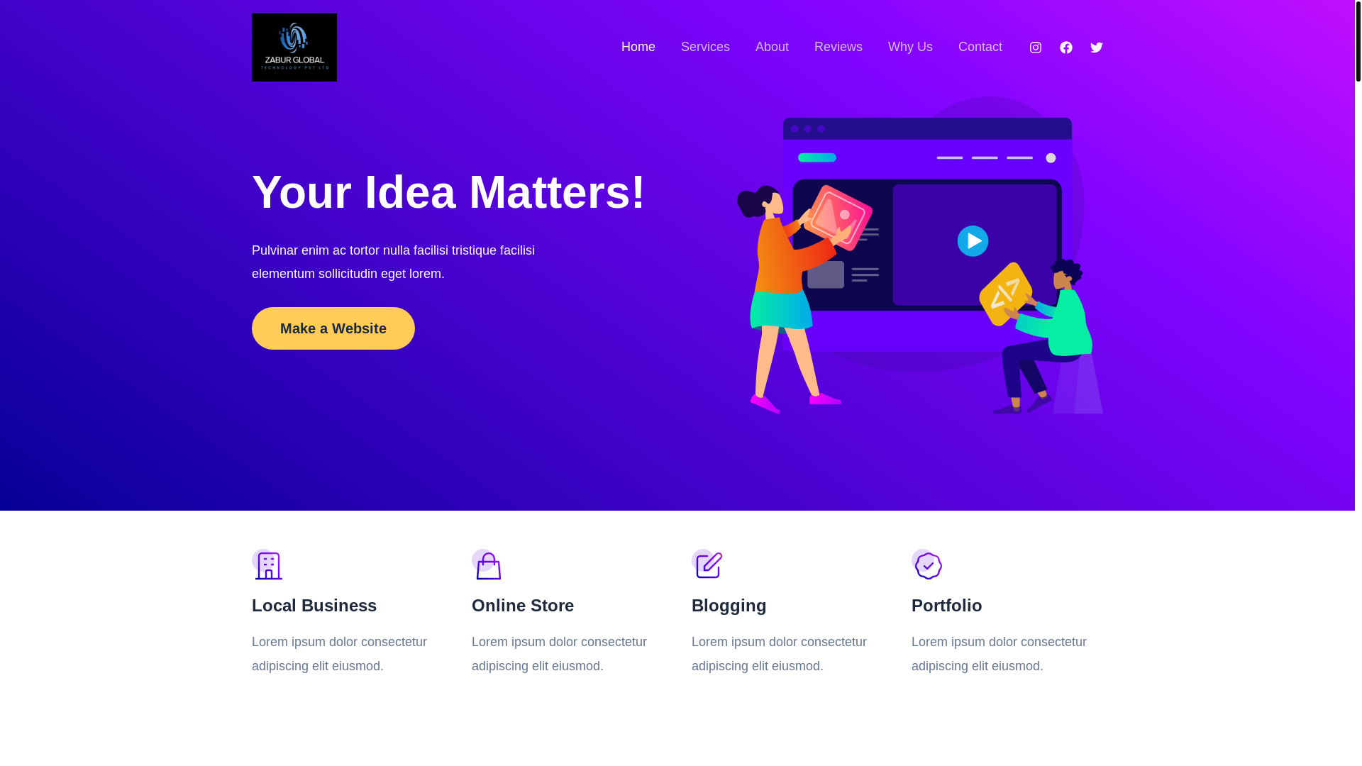 website screenshot of https://zaburglobaltechnology.com/