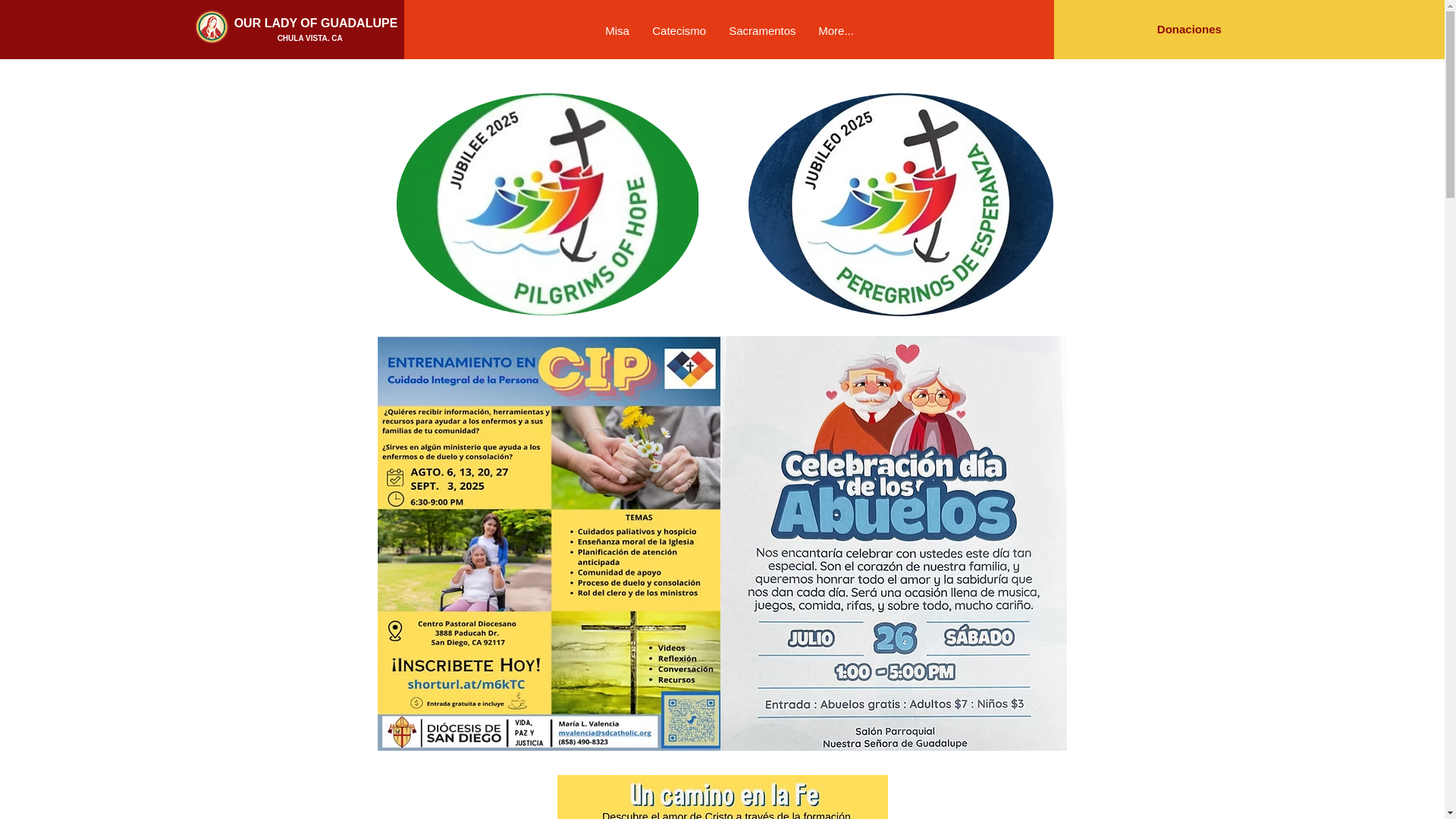 website screenshot of https://olgcvparish.org/