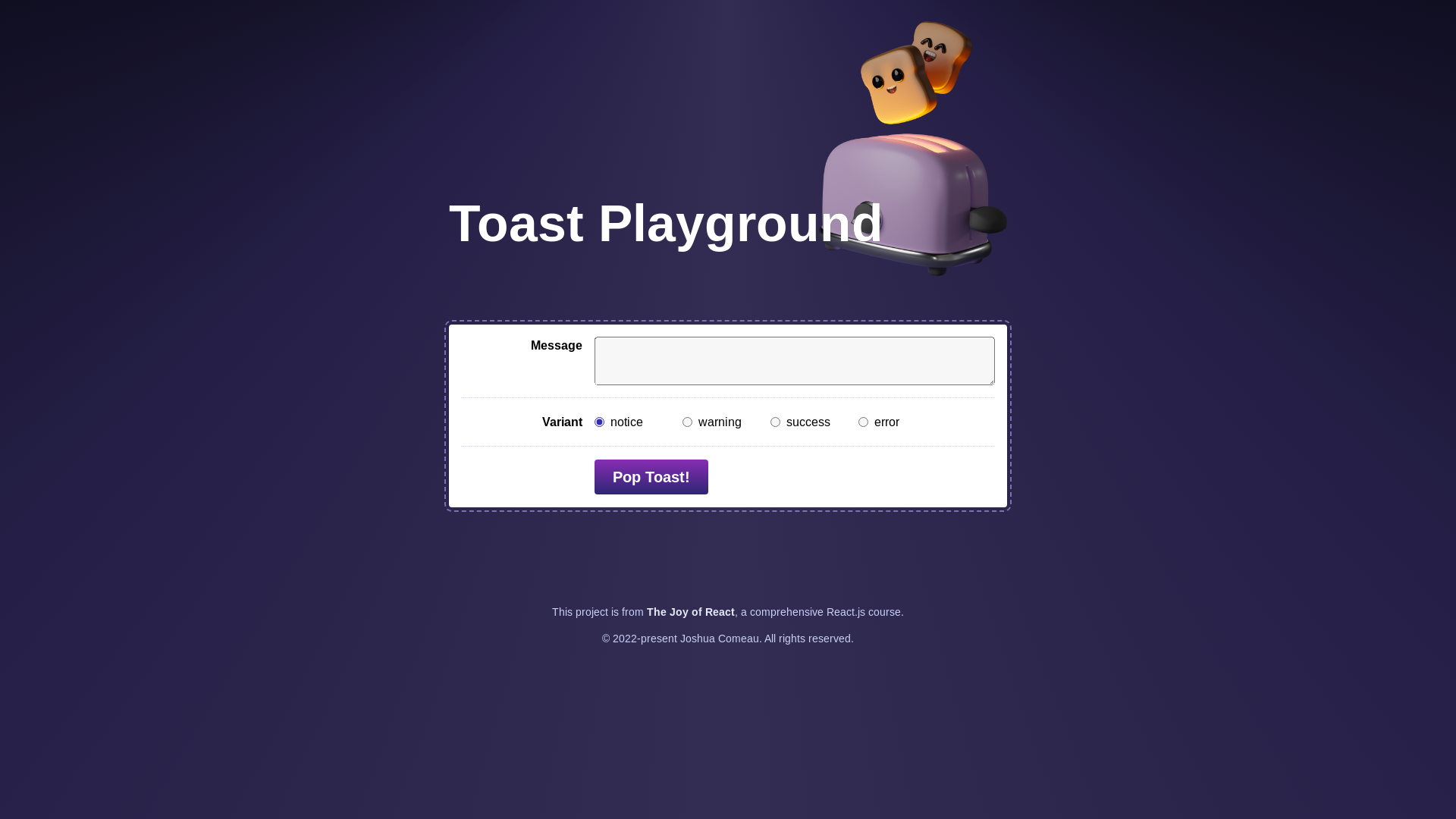 website screenshot of https://project-toast.pages.dev/