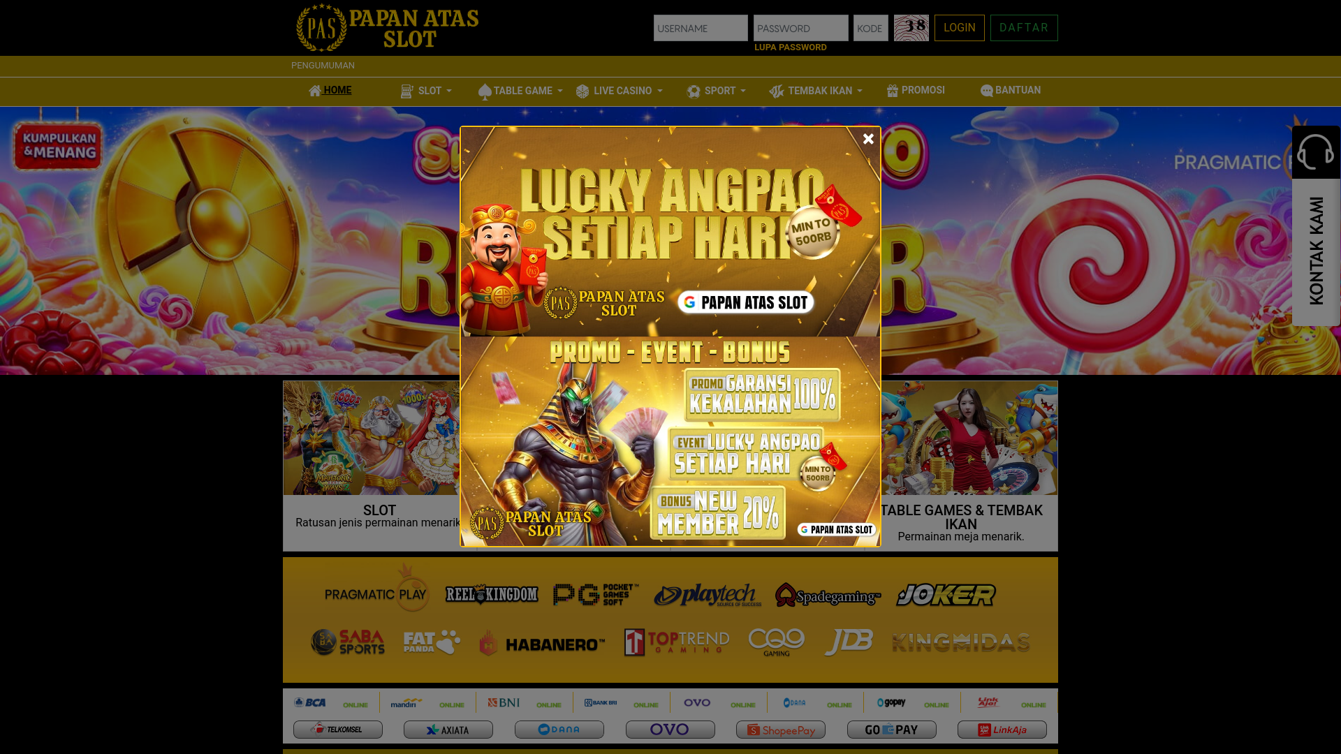 website screenshot of https://papanatasslotmkt23.com/
