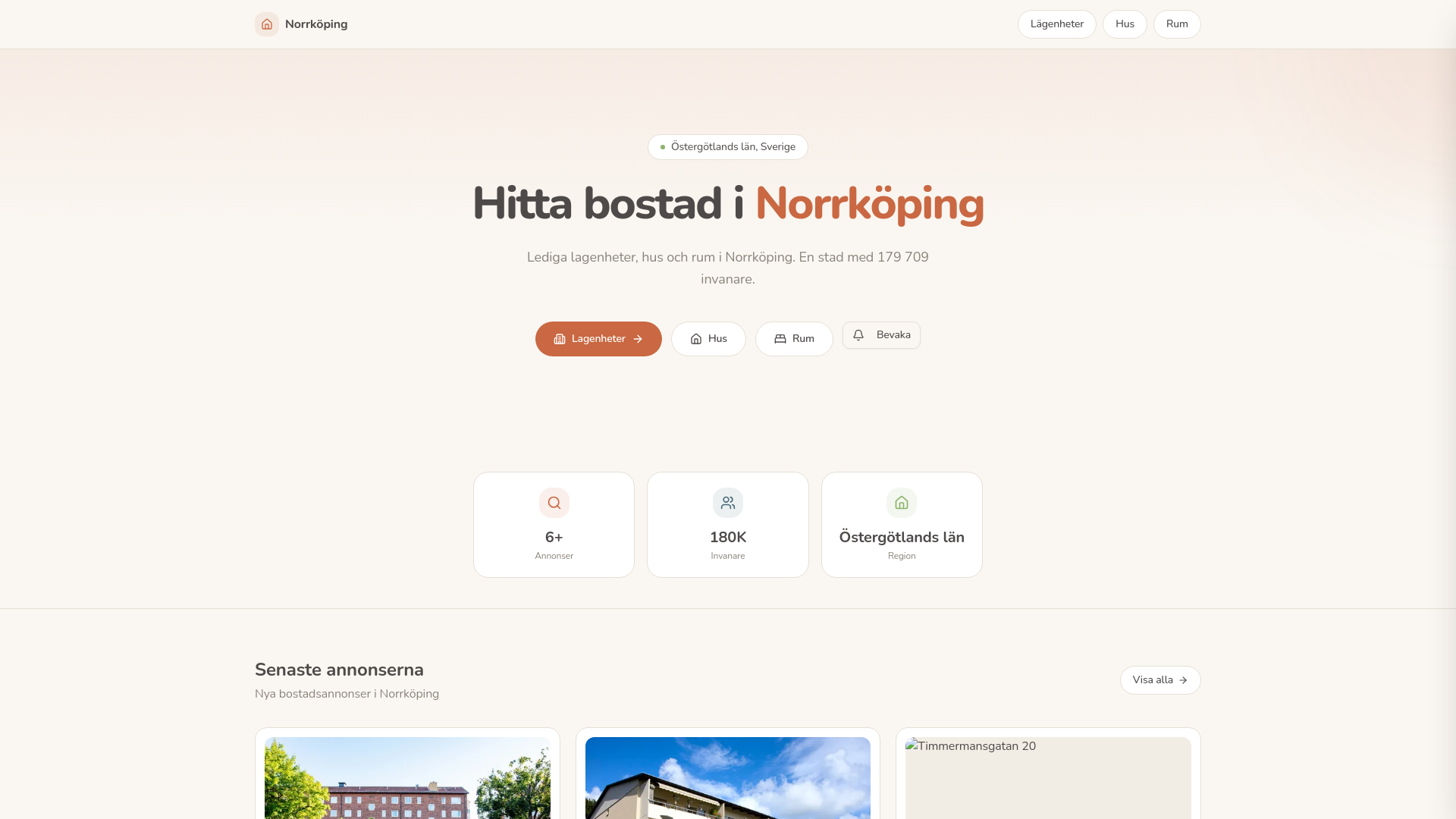 website screenshot of https://lagenhetnorrkoping.se/