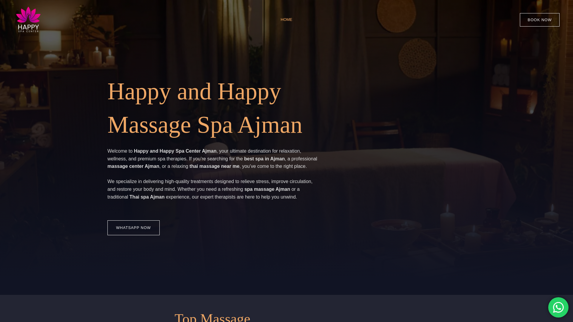 website screenshot of https://happyandhappyspaajman.com/