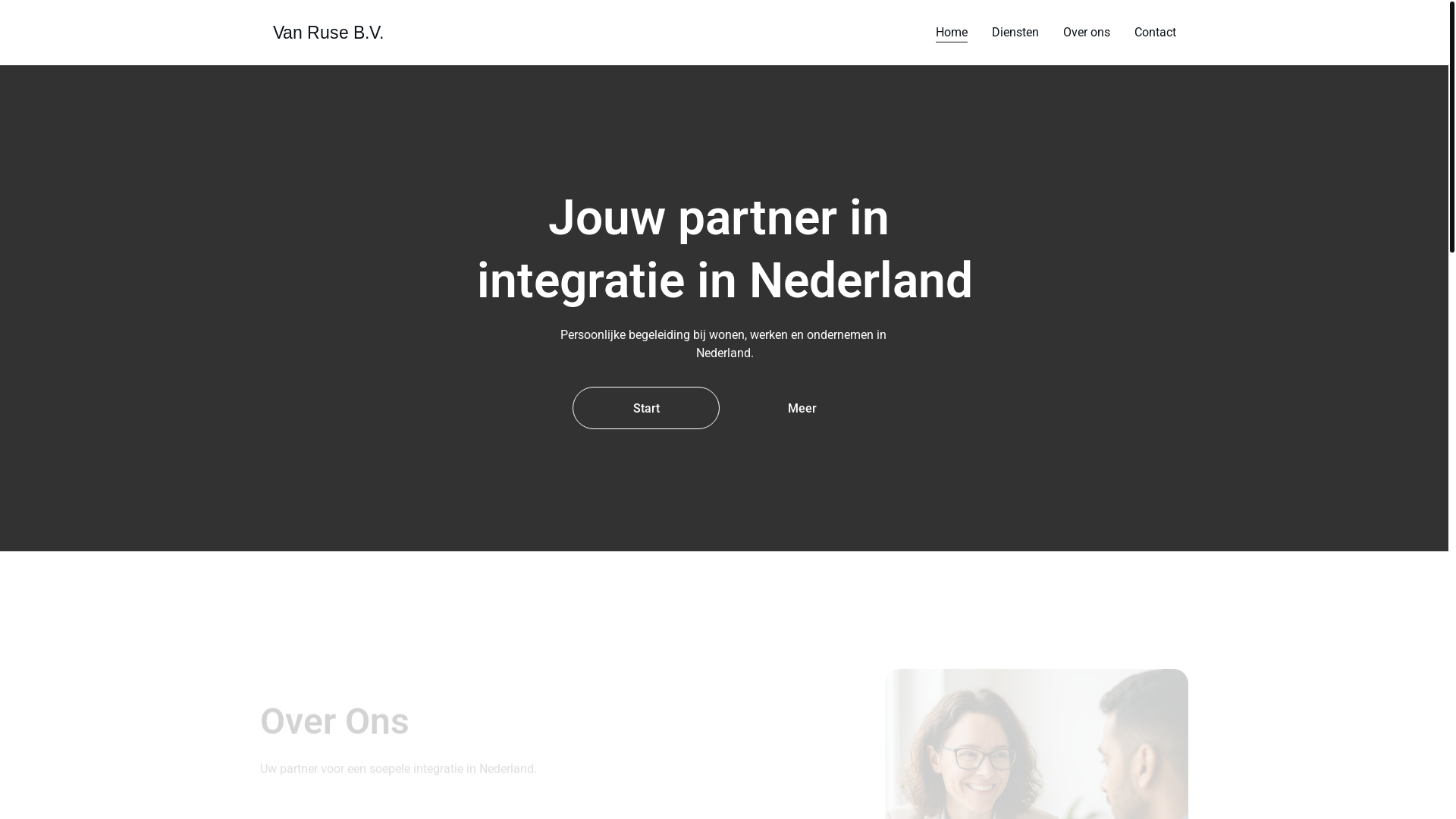 website screenshot of https://vanruse.nl/